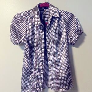 Vintage Willi Smith Black Pink and White Gingham Blouse size Small polka dot
